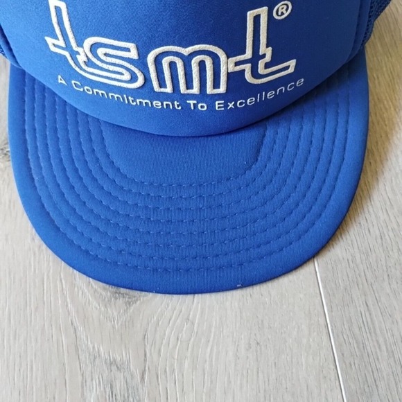 Vintage Trucker Hat TSMT Snapback Cap Blue White Tri State Motor Transit OSFA - Picture 5 of 11